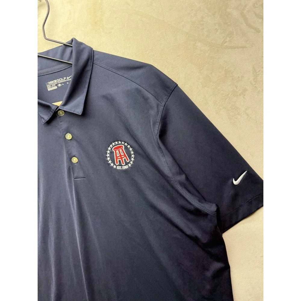 Nike Golf Barstool Sports Polo Shirt Men's XL Blue Performance Dri-FIT Stretch